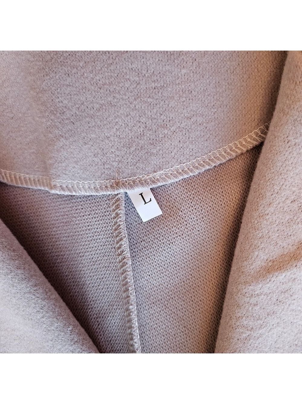 Size Large Chic Women's Lightweight Gray Knit Fabric Trench Coat, New in Bag - Picture 5 of 7
